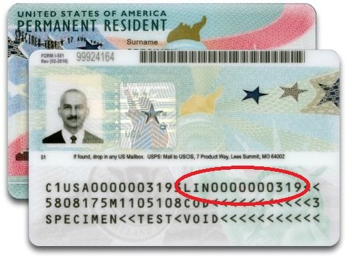 número de tarjeta verde en un círculo
