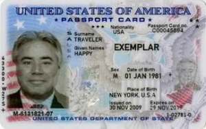 tarjeta de pasaporte estadounidense